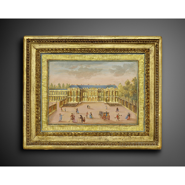 Une paire de tableaux par Thomas Compigné représentant le château de Choisy