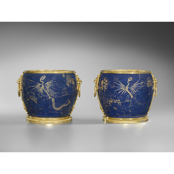 A Louis XV gilt and patinated bronze-mounted Meissen porcelain